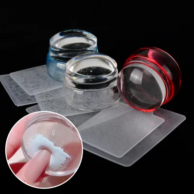 Hot Newest Professional DEHANG Brand Nail Art Printing Tool Clear French Style Silicone Stamper & Template Transfer Tool