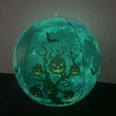 Glow Beach Ball with LED Remote Control Color Changing Beach Ball for Halloween and Nighttime Fun