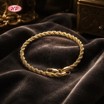 Copper Alloy 18K Gold Plated Trendy Geometric Link Chain Hengdian Jewelry Wholesale Necklace for Gift