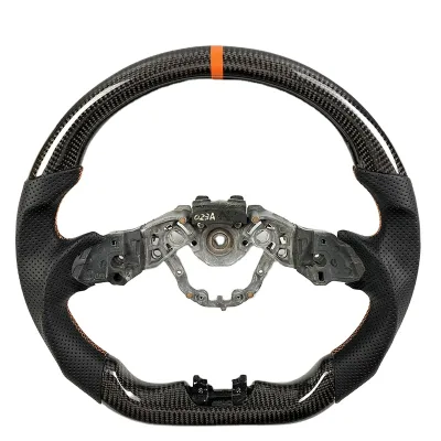 JDM Racing Custom Auto Parts Real Carbon Fiber Steering Wheel Covered with Perforated Leather for Nissan X-Trail 350Z 370z
