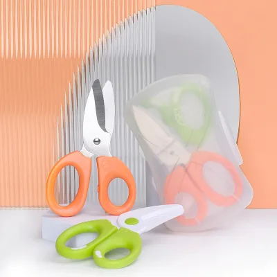 Portable Detachable Baby Food Scissors with Storage Box Home Safety Tool for Baby Protection