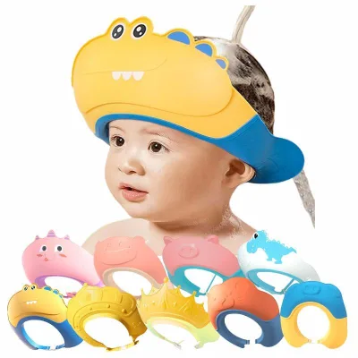 Kids Wash Hair Shield Direct Visor Caps Shampoo Bathing Shower Cap for Children Baby Care Sweet Lovely Hippos Style Baby Hats K