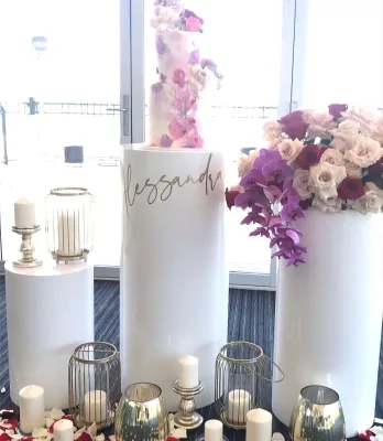 Wedding Decoration Supplies White Cylindrical Dessert Table Props Cake Round Cylinder Pedestal Stand Set for Dessert Table