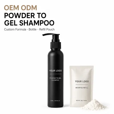 Private Label Powder to Gel Shampoo Refill Custom Water Activated Concentrated Hair Care Starter Set