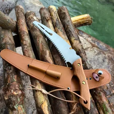 High-quality Sharp Woodworking Saw with Wooden handle multi functional camping saw with a protective cover wood cutting tools