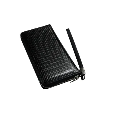 Hot Sale Carbon Fiber Wallet Card Holder New Unisex Slim Carbon Fiber Wallet With Zipper Closure Long Men's Money Clip Wallets
