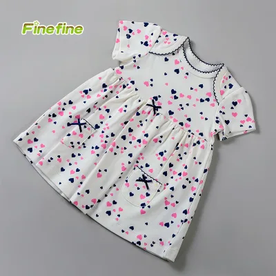 Latest Design Summer Short Sleeve Cute New Born Baby Dress