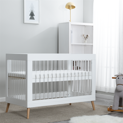 High Quality Modern Design clear Acrylic Baby Bed Baby Crib