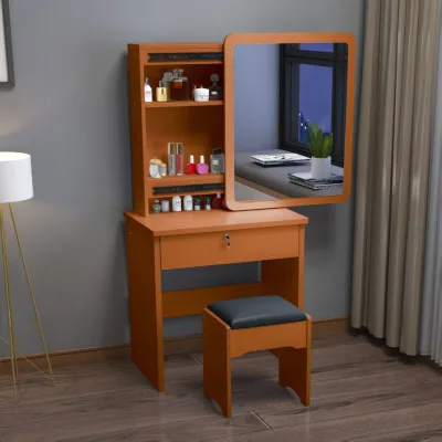 50cm  Modern Bedroom Dressing Table LED Light Mirror MDF Wood Different Height Combination for Hotel Use Feature Storage