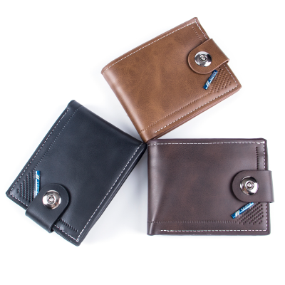 Retro Button Men's Business Wallet Leather 2023 New Popular Men's Wallet