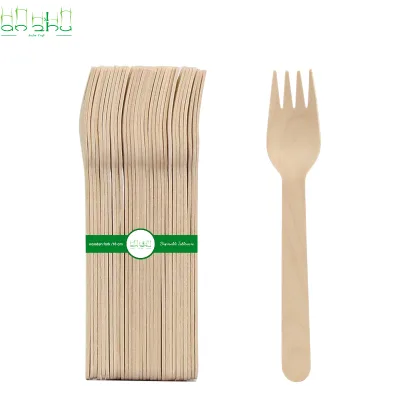 Custom Biodegradable Disposable Wooden Forks for Party Catering Food Service