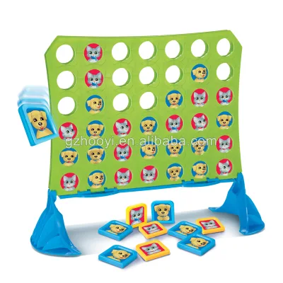 Novel Plastic Desktop Toy Game Classical Board Game Funny Animal Four In A Row Connect 4 Toys Wholesale Toy
