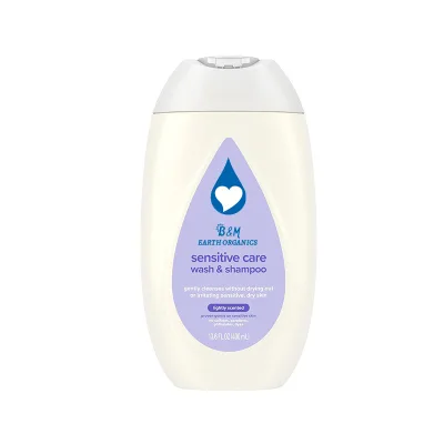 Sensitive Care Baby Body Wash & Shampoo Daily Moisturizing 2-in-1 Baby Wash Shampoo to Gently Cleanse Dry Sensitive Skin Lightly