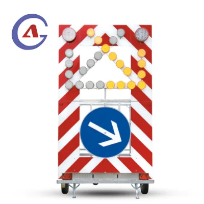 LED Traffic Arrow Sign Board Mobile Warning Flashing Trailer