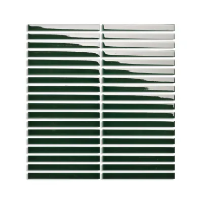 2025 Crystal Glass Mosaic Dark Green Ceramic Tile Green Porcelain Tile Craft Kits Mosaic Table Top Rustic Kitchen Wall Tiles
