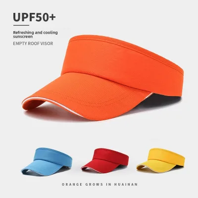 Summer Sun-Protective Curved Brim Polyester/Cotton Cap-Unisex Outdoor Sports Casual Travel Visor Adjustable Customizable Silk