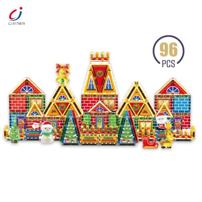 Chengji Christmas House Building Blocks Colorful Education Assembly Magnetic Building Blocks Kids Toys Wholesale
