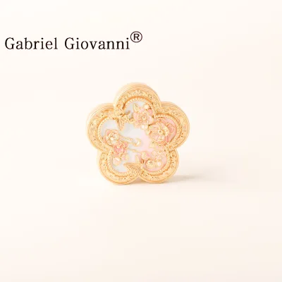 Flower Metal Lip Balm Container Solid Perfume Jar Box Solid Perfume Box
