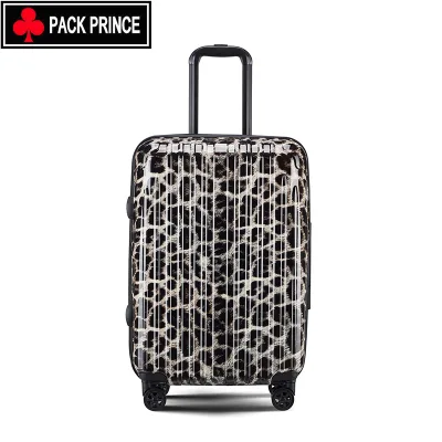 Quality Leopard PC Luggage Size 18" 20" Carry on Suitcase Expansion Zipper Adults Trolley Bag Travel Valise