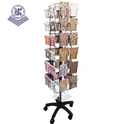 Retailer Rotating Greeting Gift Cards hang 64 Pockets Display Racks for Magnetic Card Holder