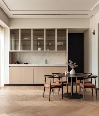 Custom Kitchen Cabinet Panel Traditional Modular Laminated Board Solid Wooden Furniture Customizable Furnishing Living Room Room
