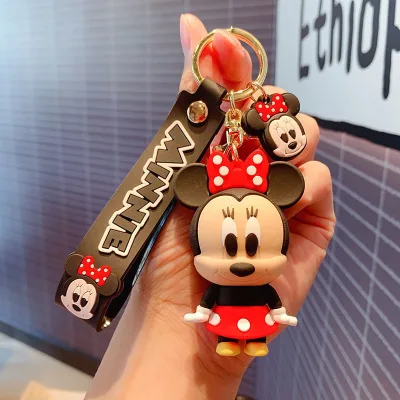 Cartoon Mouse Silica Gel Alloy Keychain Tiger & Bear Key Ring Lightweight Promotional Hanging Decoration for Car Keys Schoolbags