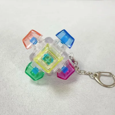 6-Key Novelty Fidget Mechanical Keyboard Fully Transparent Keycaps Switch Tester and Squeeze Keychain