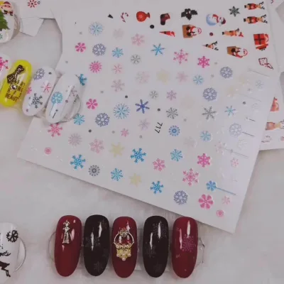 Wholesale Customize Christmas Metallic Tree Design Nail Polish Wraps, Nail Decals, Nail Stickers