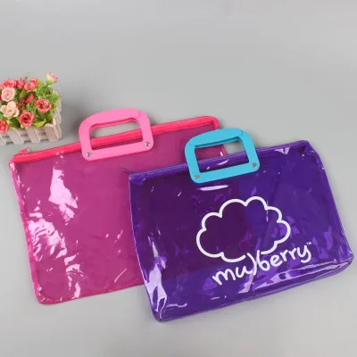 Transparent PVC Document Bag Student Exam-Specific Bag, Handheld Book-Carrying Bag, Tutoring Bag, Waterproof Storage Bag