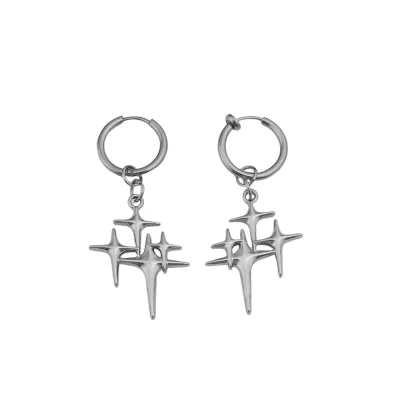 Stainless Steel Heart Hoop Earrings Cute Daily Wear for Women's 6448