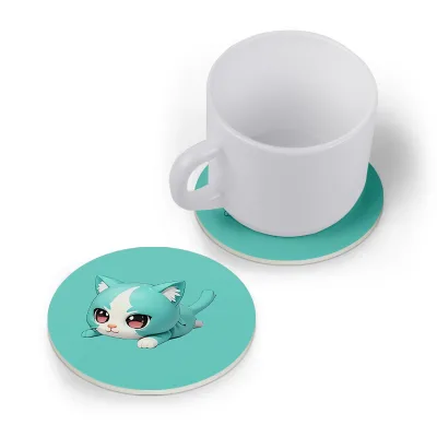 Customized coaster Made of PVC Soft Rubber Silicone Heat-resistant Circular Coffee Cup Cartoon coaster Anime Printed