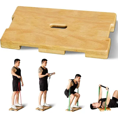 High Quality Home Equipment Fitness Platforms Wooden Fitness Boards with Resistance Bands