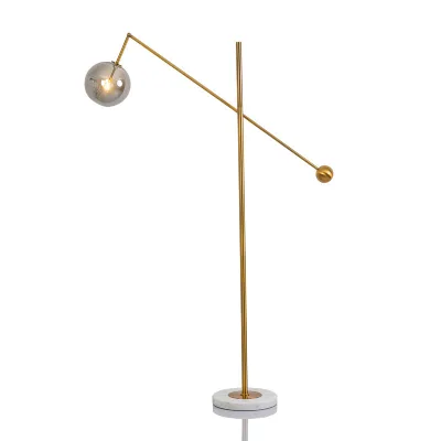 Modern Marble and Iron  Adjustable Floor Lamp with Gold/Black Finish for Living Room and Office