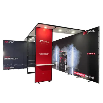 20x20 Yier Luban Modular Aluminum Frame Wrinkle-Free Fabric Graphic Exhibition Booth Display Black Frame DIY Tool-Free Reusable