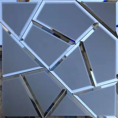 Mirrors Tiles Interior Decorative Large Bevel Edge Frameless Cut Mirrors Wall Living Room Tiles