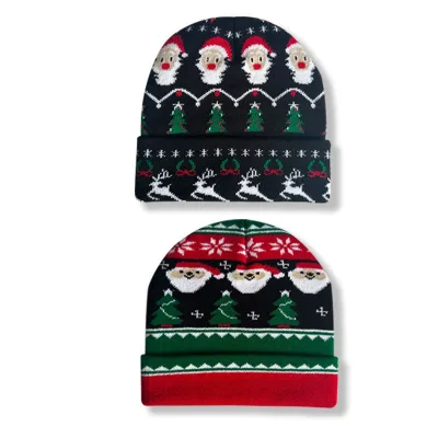 Colorful Dazzling LED Lights Santa Claus Hat Party Decorative Flanging Holiday Gift Christmas Hats