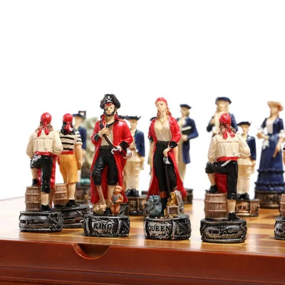 Pirate Theme Hand painted Resin Chess Set