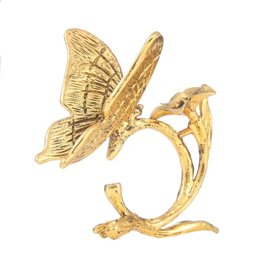 Metal Butterfly Anti Gold Luxury Spring Napkin Rings Napkin Holder for Wedding Accessories Home Decoration