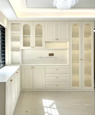 Dining Room Wine Cabinet Modern Accent Nordic Storage Wooden Sideboard With Glass Display bar Cabinet Living Room Furniture