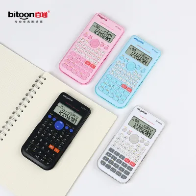 240 Function Large-Screen LCD Graphic Calculator Two-Line Display Solar Powered Digital Scientific School Office Use Plastic