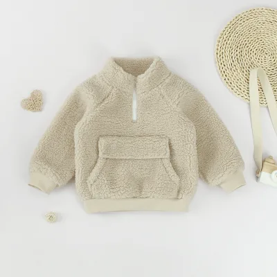 High Quality Baby Clothes Winter Long Sleeve Kid Hoodie Ployester Wool Thick Children Sweatshirt
