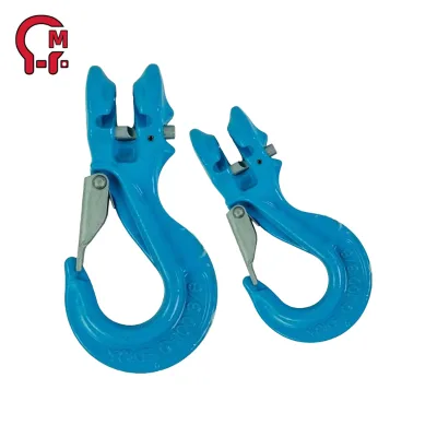 HLM Industrial Grade 80 Alloy Steel Clutch Sling Hook Quick Chain Attachment Powder Coated Robust Load-bearing Performance