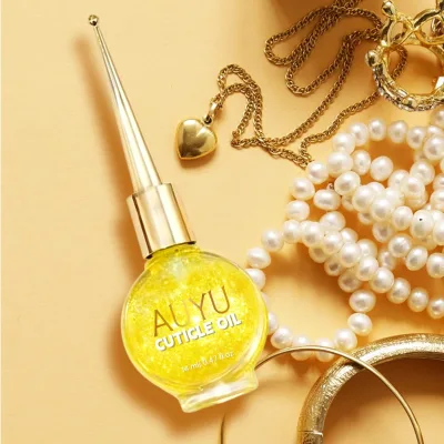 Shimmer Nail Growth Oil for Cuticle Fruit Scent Repair Moisturize Treatment Nail Oil Salon Serum Gold Glitter Nail Oil