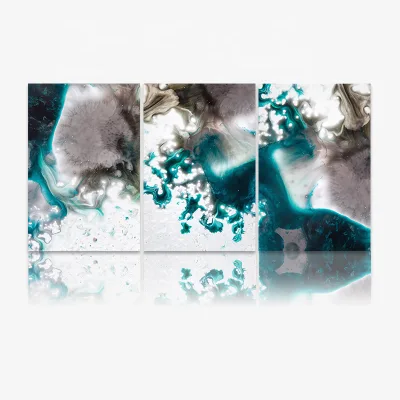 3 Panels Sold As a Set in Stock Ready to hang Abstract Canvas Wall Art with Frame