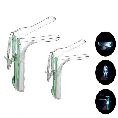 Medical Professional Disposable Single-Use Sterile Surgical Instruments Adjustable LED Light Source Plastic Vaginal Speculum