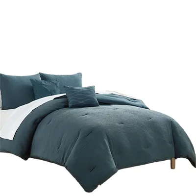 2022 CozyLux Seersucker Comforter Sets 5pcs Dec Emboreidery and Pinktuck Dec Pillow