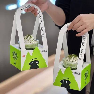 Customized Eco-Friendly Recyclable White Cardboard Paper Cup Holder with Custom Logo for Coffee & Tea Storage and Packaging Rack