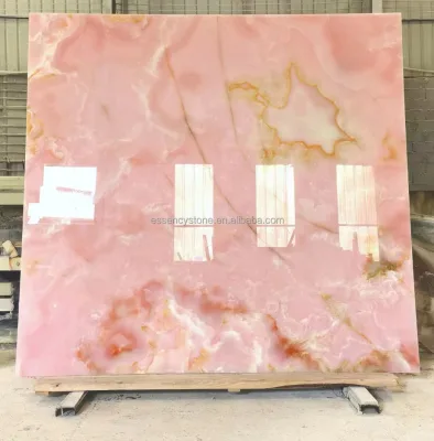 Luxury Natural Persian Pink Translucent Purple Jade Onyx Marble Stone Tiles Slab Cube Base Table Price Onice Rosa