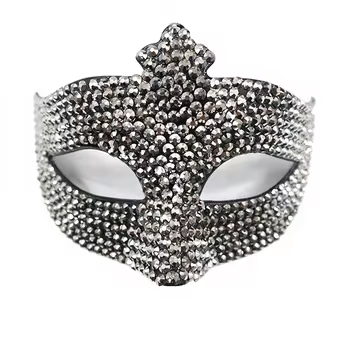Halloween Mask Concert Performance Mask - High-End Diamond-Inlaid Half-Face Mask for Western-Style Fashionable Parties