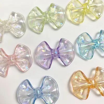 Transparent AB Plated Bow DIY Beaded Cream Glue Phone Case Accessories Phone Chain Materials